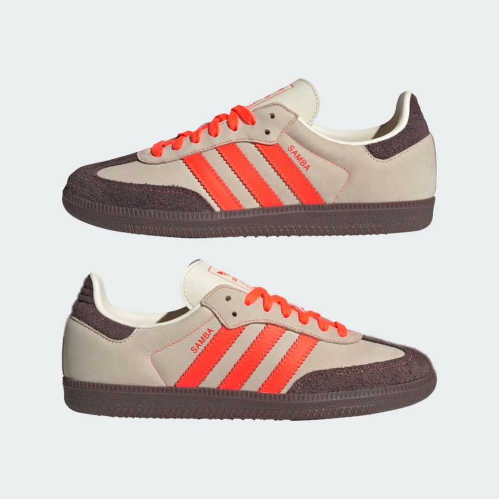 Adidas Samba with Bright Orange Accents